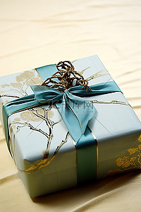 礼物新年背景图片_亚洲风格的丝绸包裹礼物