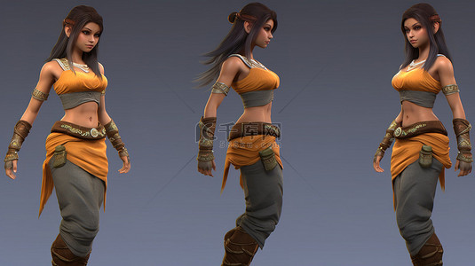 胸衣背景图片_创建女性角色 asena 的 3D 模型