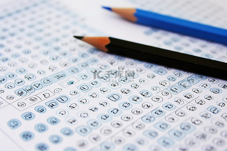 教育考试背景图片_铅笔在测试表格上