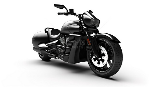 运动骑背景图片_白色背景两座黑色城市运动摩托车的 3D 插图