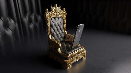 手机壳样机背景图片_3d 渲染手机壳的王座