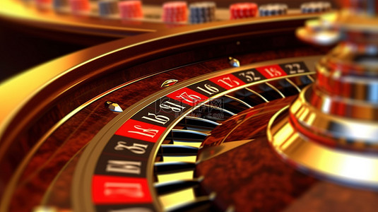 传统游戏背景图片_以 3D 呈现的传统赌场轮盘赌桌的强烈特写