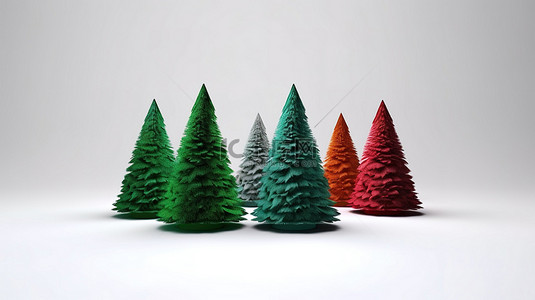 节日庆典活动背景图片_假日季节的 3D 渲染中的节日圣诞树帽