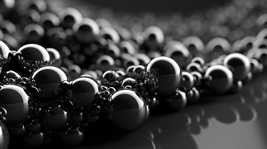 商业几何背景背景图片_人工智能科技公司人工设计的时尚现代 3D 插图，在高级黑色布局上带有浮动气泡