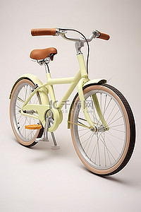 一辆不寻常的自行车的照片，带有棕色和白色的装饰