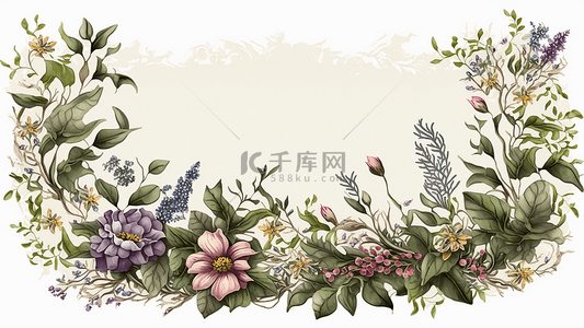 植物边框背景图片_花卉花朵边框
