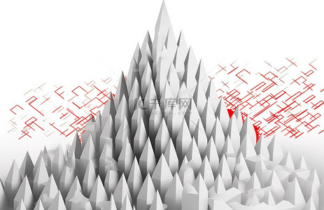 白色上升箭头背景图片_白色块支撑着一座高高的纸塔，顶部透明背景上带有白色箭头