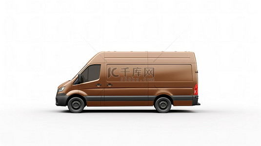 商业商用背景图片_用于城市运输小型负载的空白白色货车，具有商业吸引力 3D 插图
