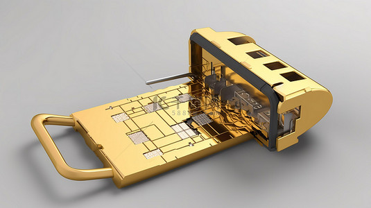 使用 3d 渲染和剪切路径保护概念保护您的 SIM 卡