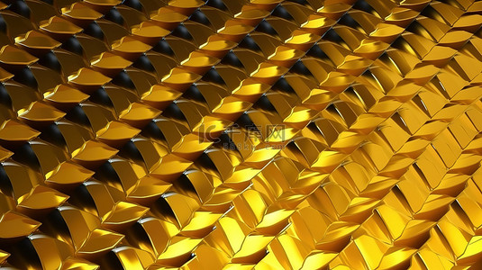 金钻石格子板金属板的 3D 插图