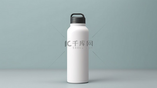 简约的白色水瓶在简单的背景下 3D 渲染插图