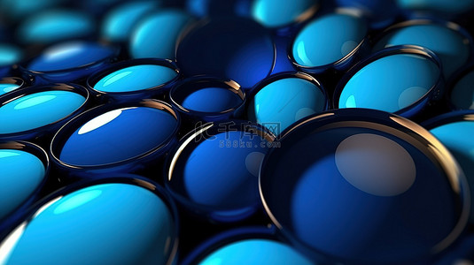 动态优雅豪华抽象背景与运动蓝色圆圈理想的商业 3D 插图