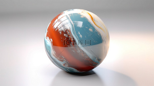 白色背景 3d 渲染上的透明球体