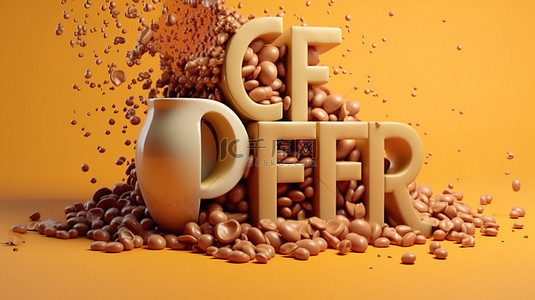 精灵复兴背景图片_用咖啡豆和 3D 渲染复兴 Java 创意版式设计