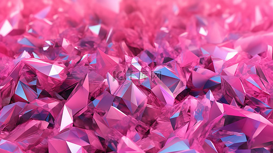 3D渲染的粉红色水晶背景，别致时尚的风格