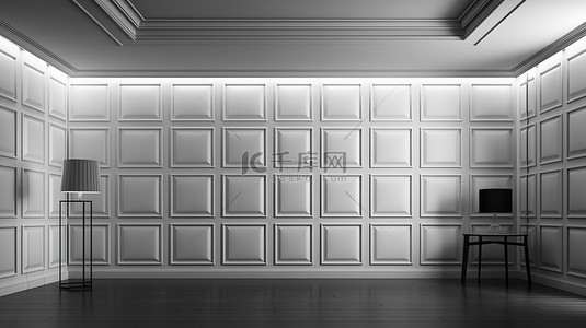 软的背景图片_软垫板装饰增强了空墙房间的设计 3d 渲染