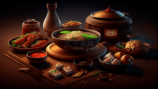 印尼图背景图片_食物美食炒面背景