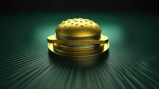 潮水绿色背景上的标志性汉堡菜单福尔图纳金符号