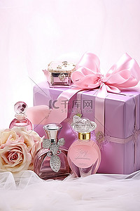 香水香水背景图片_粉色香水香水盒带礼物