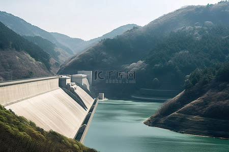 水利发电背景图片_东北大型发电大坝