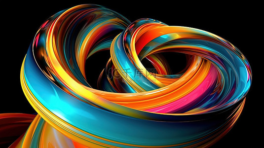 螺旋纹理背景图片_扭曲螺旋抽象形式的充满活力和动态的 3D 渲染