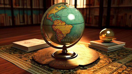 地球背景背景图片_桌子上的插图 3d 地球仪