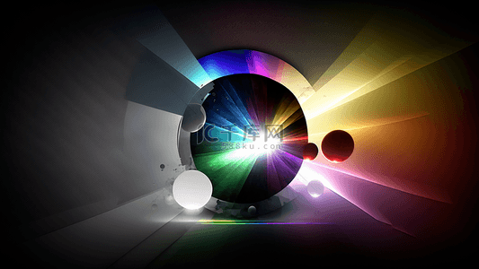 彩色科技光背景图片_球型炫酷彩色科技光