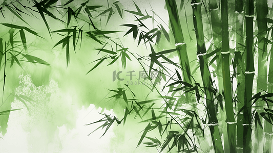 竹林绿色插画背景