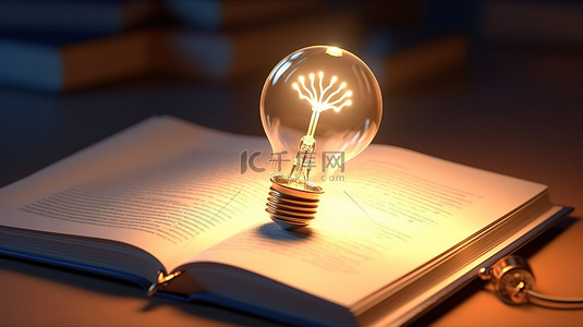 想法照明灯泡照亮学校和大学的教育 3d 渲染
