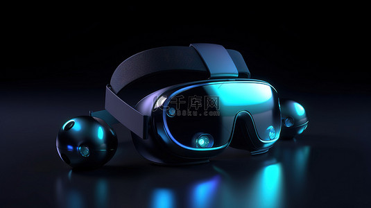 Metaverse 中的未来 VR 眼镜下一代游戏技术的 3D 渲染图