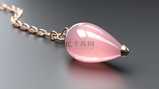 梨形玫瑰石英宝石的 3D 渲染