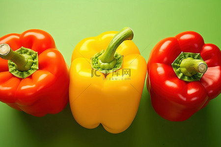 甜椒食品摄影绿色背景