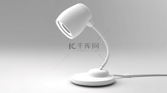 房间台灯背景图片_白色背景下白色 LED 传感器台灯的 3D 渲染
