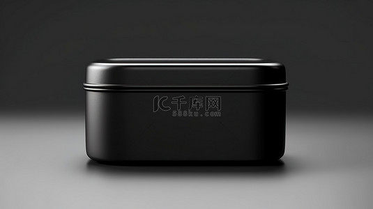茶包装背景图片_用于黑色金属油包装茶和咖啡的空白方形锡罐模型的 3D 渲染