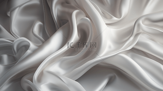 现代视觉艺术背景图片_白色褶皱布料丝绸背景