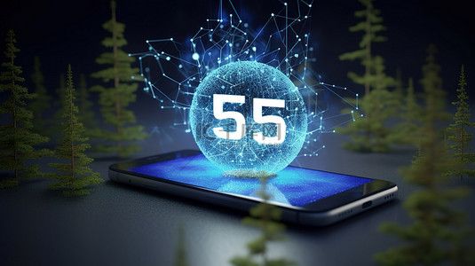 5g 连接概念呈现为芬兰的技术智能手机背景