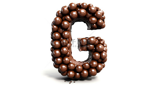 由巧克力涂层豆和糖果字母制成的数字 3 的 3D 插图