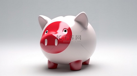 日本标志设计背景图片_日本的繁荣反映在 3D 渲染的存钱罐中
