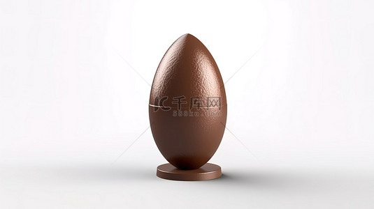 水彩复活节背景图片_用巧克力制作的复活节彩蛋的 3D 渲染隔离