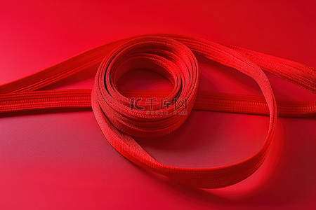 弹力带动图背景图片_一根红色的弹力绳被切成两股