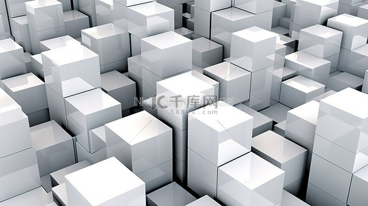 纸箱容器背景图片_3D 渲染中的空白立方容器