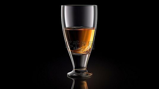 便携水杯背景图片_黑色背景 3D 渲染的孤立的水杯