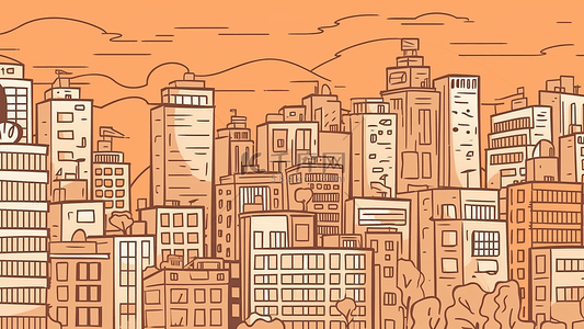 城市楼房插画背景