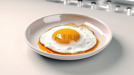 煎蛋火腿面背景图片_创新的3D煎蛋