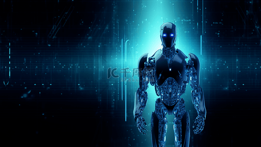 机器人蓝色科技背景图片_机器人蓝色科技背景