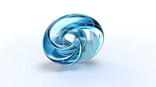 蓝色螺旋绘图的渲染 3D 插图