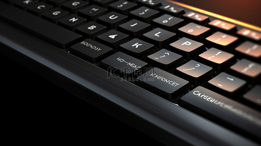 黑色 3d 渲染键盘中的合规键未来科技和商业背景