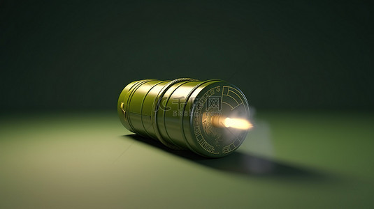 绿色炸弹背景图片_3D 渲染中的标志性军用烟雾弹