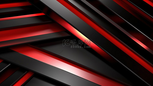 豪华 3D 插图优雅的几何红线在现代背景下的企业模板