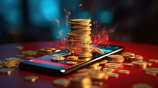 取消退款背景图片_3d 智能手机在线支付的现金返还和退款概念说明